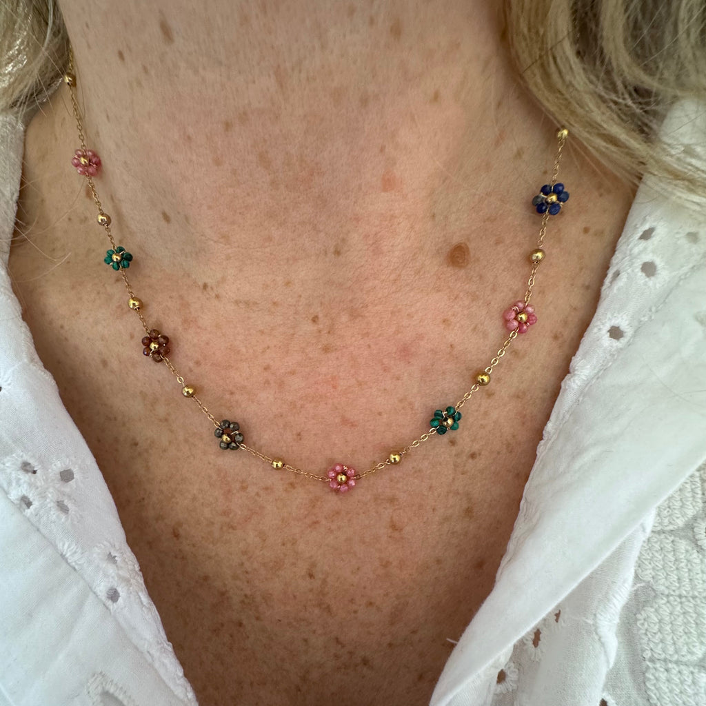 Collier Marguerite  Multicolore