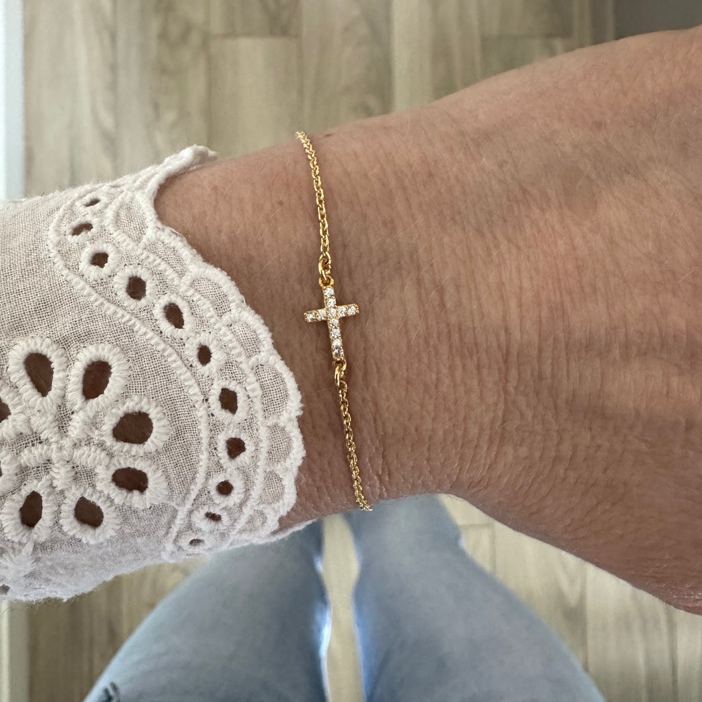 Bracelet Croix (+Argent ou Plaqué Or)