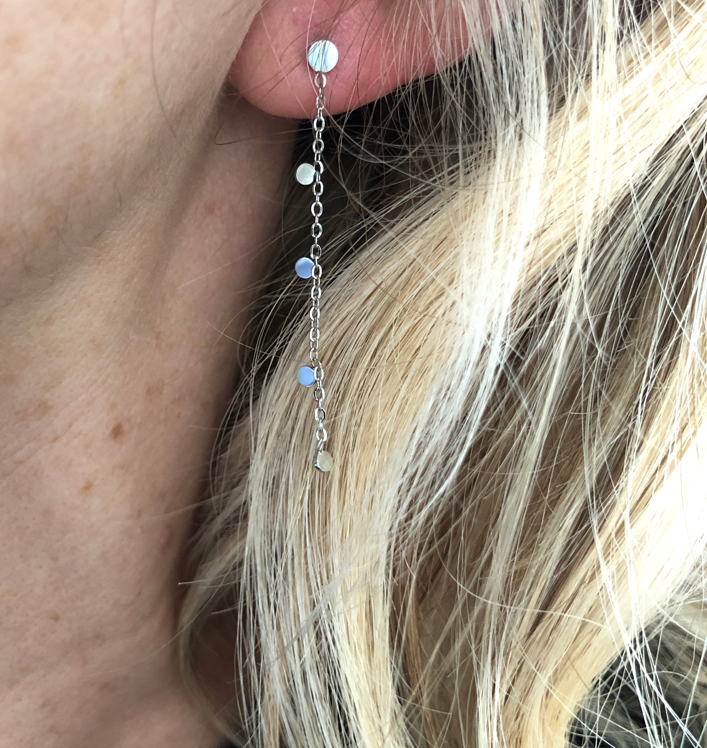 Boucles D'oreilles Créoles En œil De Tigre - Acier Argenté - Dormeuses - Neuf Avec étiquettes